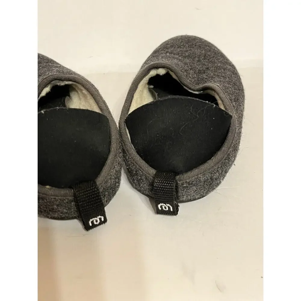 MAHABIS • Men EU 45 US 11• Classic Wool Lined Grey Slipper ONLY No Rubber Soles